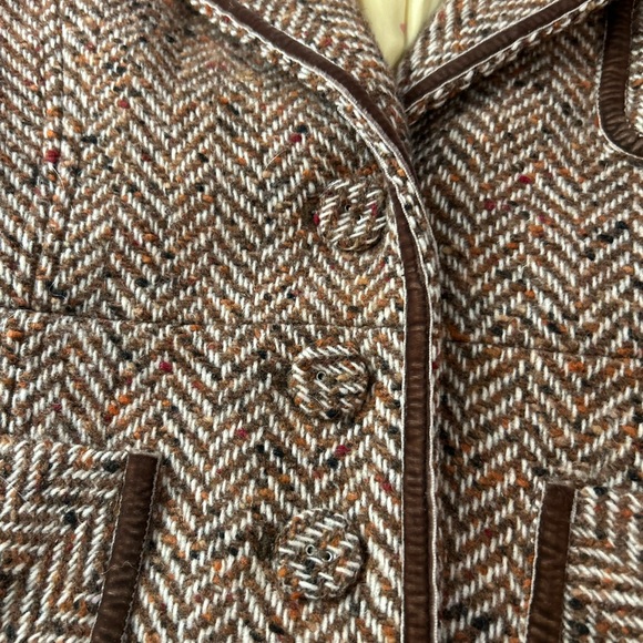 Vintage ABERCROMIE & FITCH Wool & Silk Tweed Fitted Blazer Y2K S - Picture 6 of 9